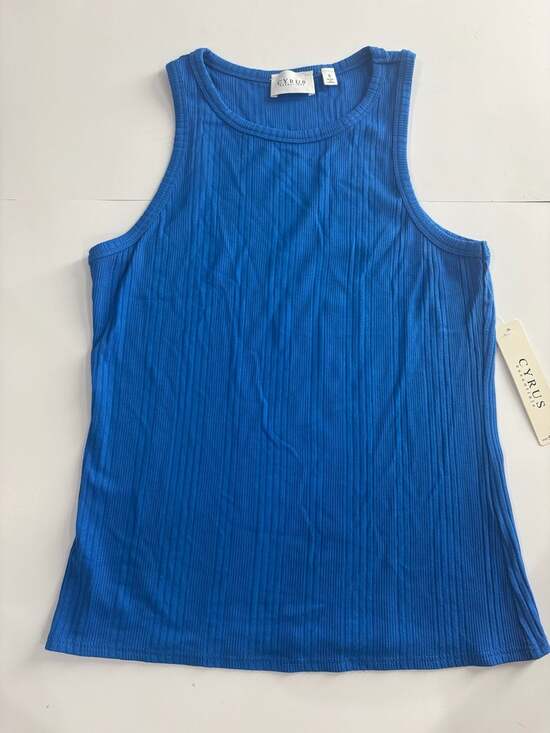 Cyrus Essentials Tops - Cyrus Essentials Ribbed Racerback Tank Top Blue Size S New